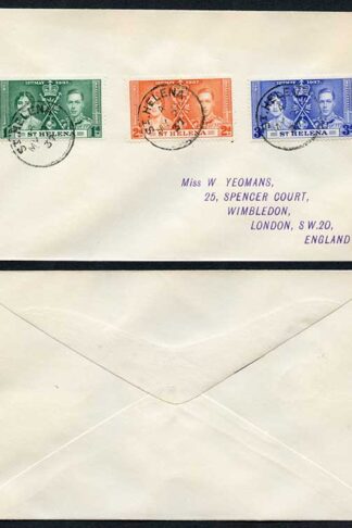 St Helena 1937 Coronation on a Cover