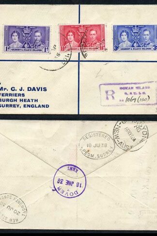 Gilbert and Ellice 1937 Coronation on a Cover