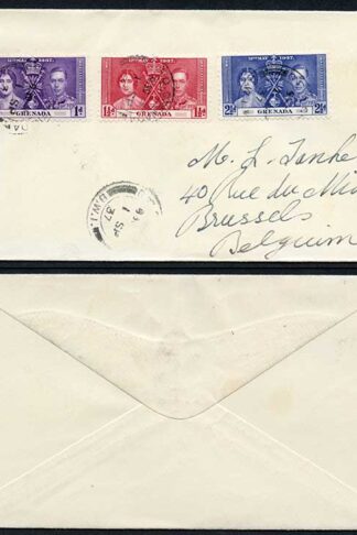 Grenada 1937 Coronation on a Cover