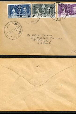 Fiji 1937 Coronation on a Cover