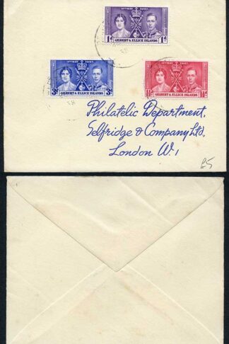 Gilbert and Ellice 1937 Coronation on a Cover