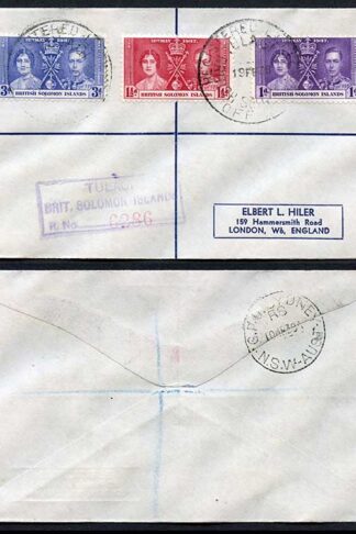 British Solomon Is 1937 Coronation on a Cover