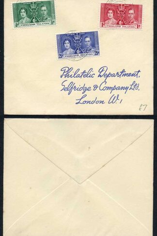 Falklands 1937 Coronation on a Cover