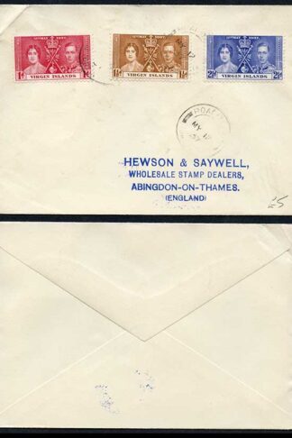 Virgin Is 1937 Coronation on a Cover