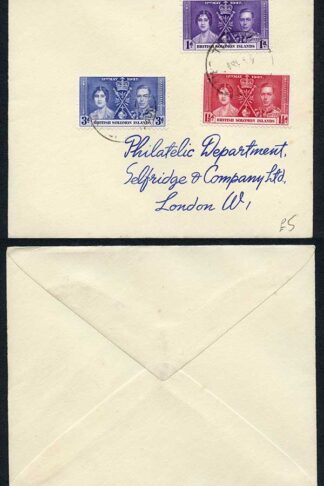 British Solomon Is 1937 Coronation on a Cover