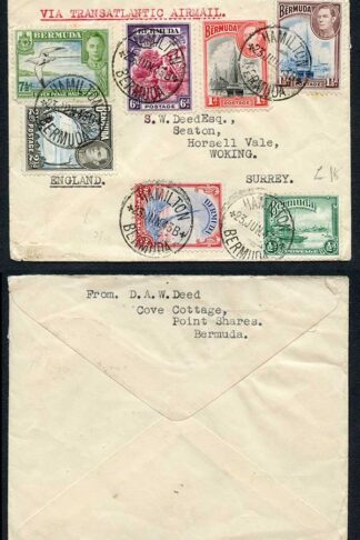 Bermuda KGVI cover to the UK