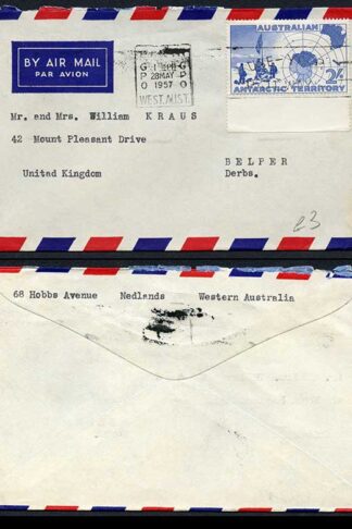 AAT 2/- on Airmail cover