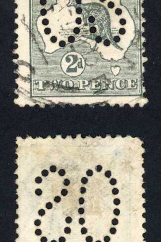 Australia SGO3 2d Grey (creased) Perf OS Cat 24 pounds