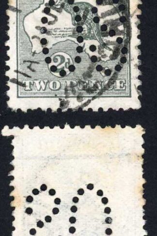 Australia SGO3 2d Grey (tone spot) Perf OS Cat 24 pounds