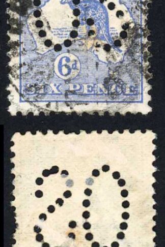 Australia SGO8 6d couple of short perfs at right Perf OS Cat 20 pounds
