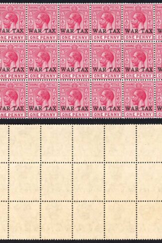Bahamas SG92 1d opt War Tax type 10 Block U/M Cat 90+++++ pounds