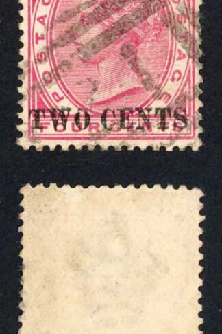 Mauritius SG118b 2c on 4c carmine Surch Doubled Cat 85 pounds