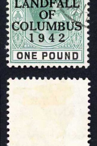 Bahamas SG175 One Pound Columbus thick paper Cat 150 pounds