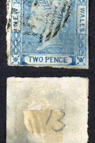 NSW SG60 2d Deep Ultramarine (stained on reverse) Cat 140 pounds