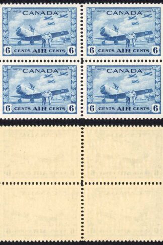 Canada SG399 6c Blue U/M Block Cat 128++ pounds