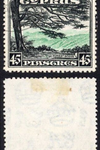 Cyprus SG143 45pi Green and Black (The top and Key Value) Cat 90 pounds