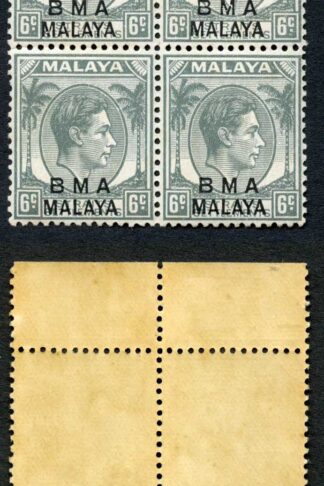 Straits Settlements SG6 6c grey Variety White Forehead U/M (tropicalised gum)