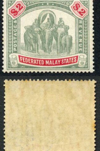 Malay SG49 Two Dollars Wmk Mult Crown CA Toned M/M Cat 140 pounds