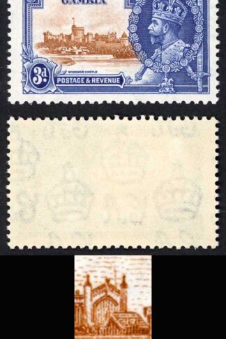 Gambia SG144c 3d Silver Jubilee Lightning Conductor U/M Cat 275++ pounds