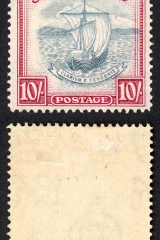 Grenada SG163b 10/- Slate blue and Bright Carmine M/M Cat 300 pounds