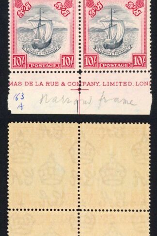 Grenada SG163a 10/- Steel Blue and bright carmine U/M Cat 900 pounds