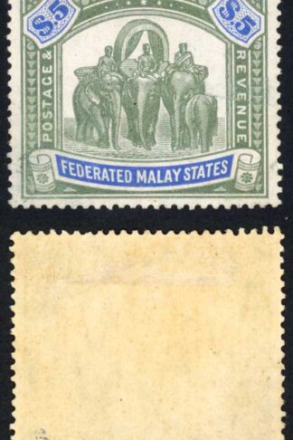 Malay Federation SG50 Five Dollars Wmk Mult Crown CA M/M Cat 350 pounds