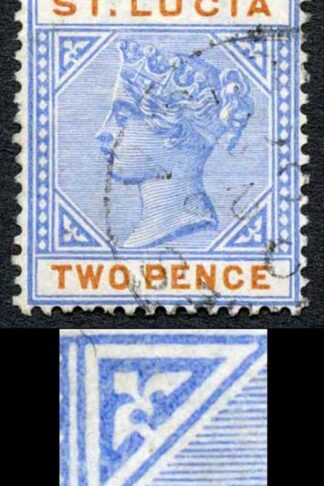 St Lucia SG45 Flaw top left triangle fine used