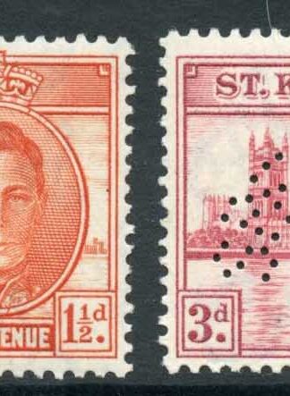 St Kitts Nevis SG78/9 Victoria Perf Specimen U/M Cat 80 pounds