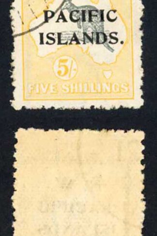 New Guinea SG116 5/- Perf 12 Variety Broken Tail Cat 80++ pounds