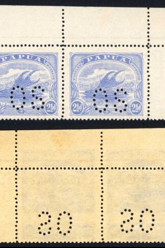 Papua SGO41 2 1/2d Bright Ultramarine U/M Pair Cat 90+ pounds