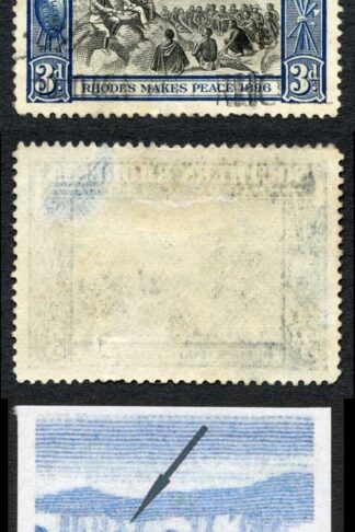 Southern Rhodesia SG57a 3d Cave Flaw (light thin) Cat 140 pounds
