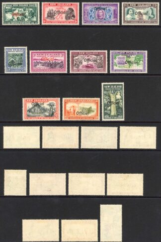 New Zealand SGO141/51 1940 Centennial Set opt OFFICIAL M/M Cat 225 pounds