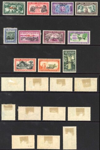 New Zealand SGO141/51 1940 Centennial Set opt OFFICIAL M/M Cat 225 pounds