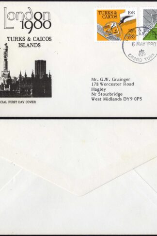 Turks and Caicos london 1980 FDC