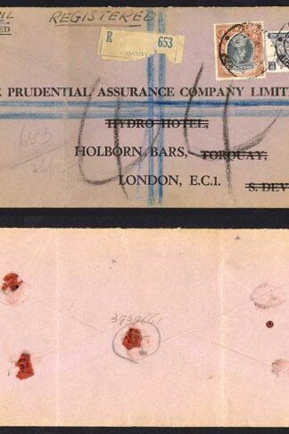 India KGVI values to 1r on registered cover
