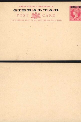 Gibraltar HG2a 1d rose on creamy white post card