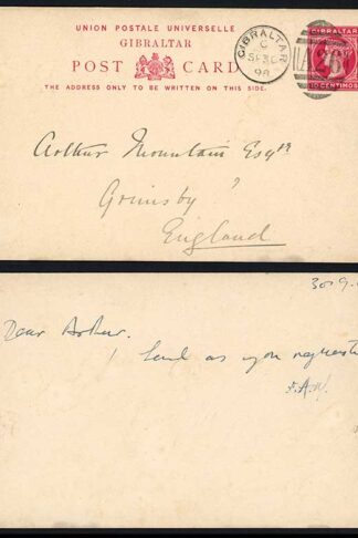Gibraltar HG16 10c Rose Postcard used