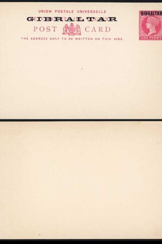 Gibraltar HG2a 1d rose on creamy white post card