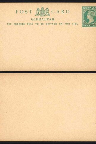 Gibraltar HG15 5c Green Postcard  Mint