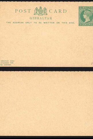 Gibraltar HG18 5c reply card Mint