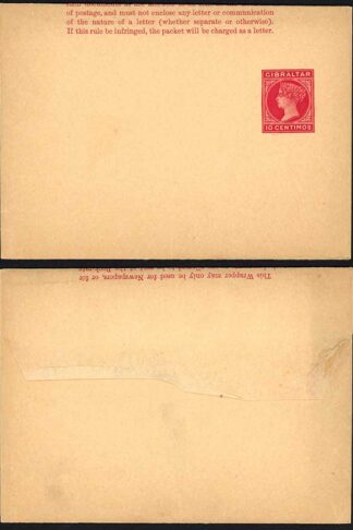 Gibraltar HG7 10c carmine wrapper mint