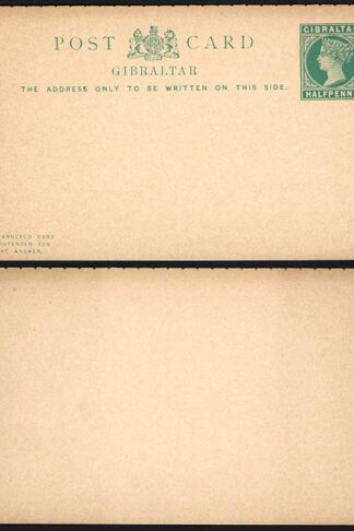 Gibraltar HG23 1/2d Green Reply Card Mint