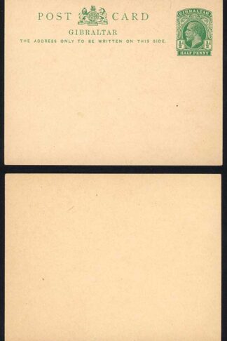 Gibraltar HG29 KGV 1/2d Postcard on light buff mint