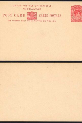 Gibraltar HG32 KGVI 1 1/2d Rose Post card