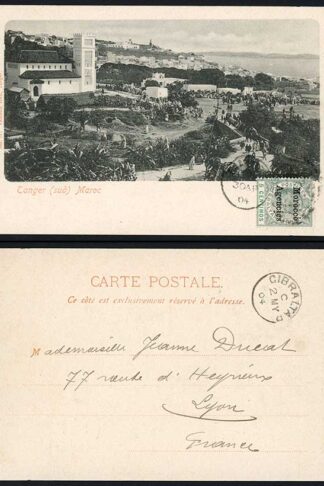 Morocco Agencies / Gibraltar 5c on 1904 postcard