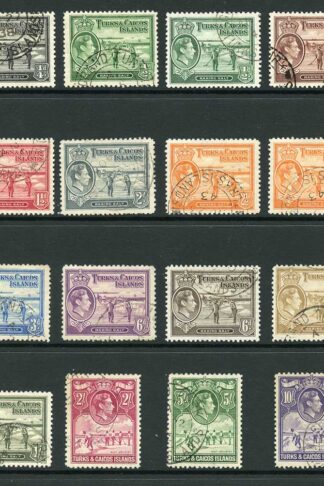 Turks and Caicos is SG194/205 Set of 14 plus shades fine used Cat 65++ pounds