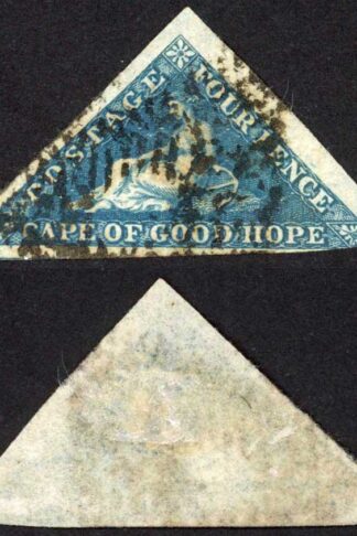Cape 1855-63 4d deep blue SG6 used cat 95 pounds