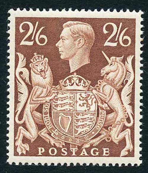 KGVI SG476 2/6 Brown UM