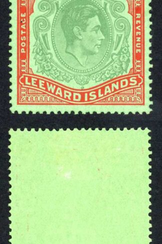 Leeward Is SG113 10/- Bluish green and deep red/green Fine M/M Cat 200 pounds