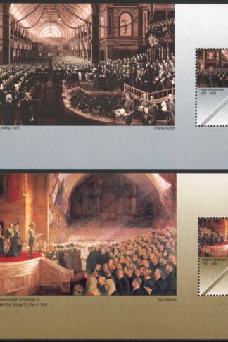Australia SGMS2107 2001 Centenary of Federal Parliament Paintings Miniature She